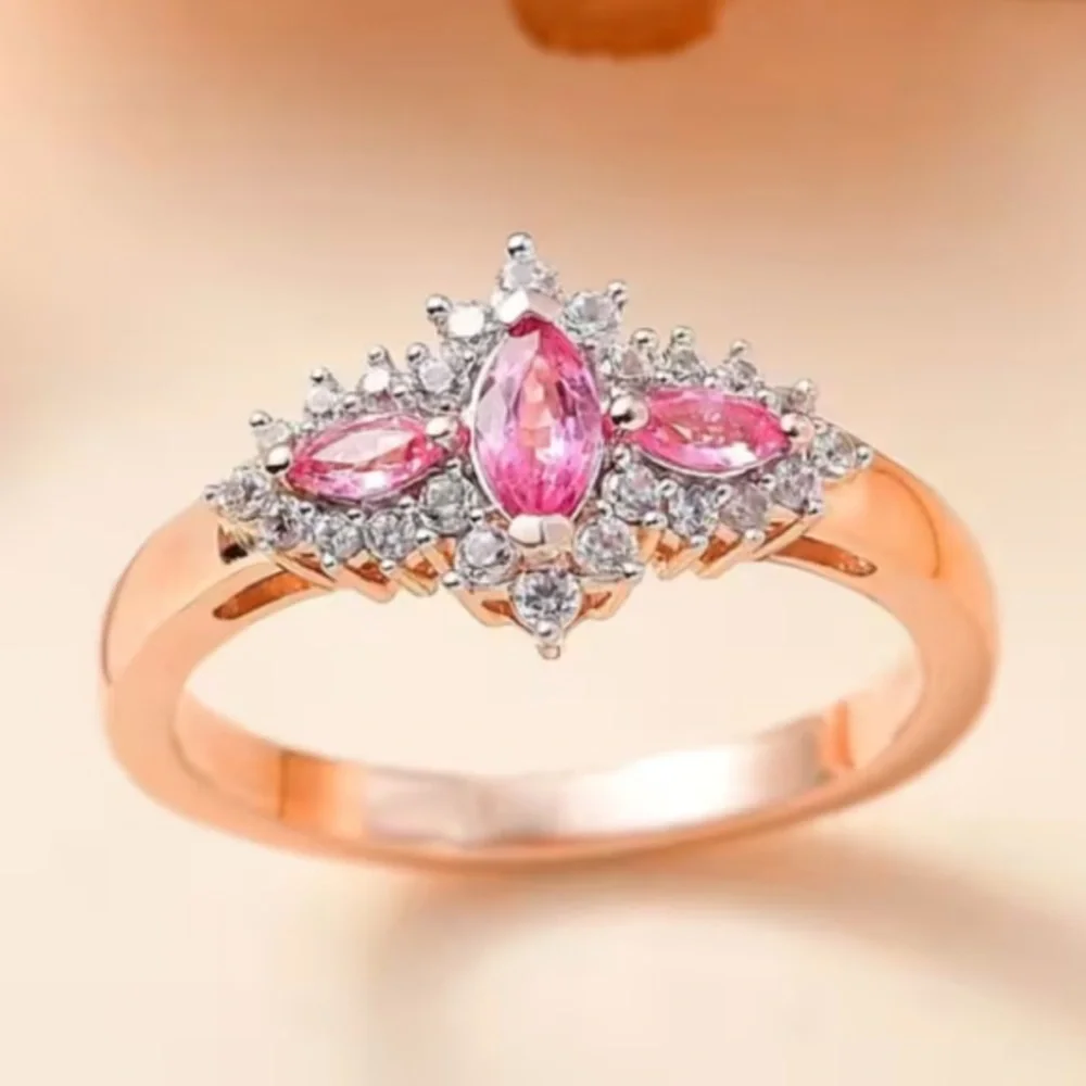 Mahenge Spinel and White Zircon Floret Sparkle Ring